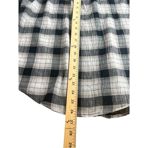 Zac & Rachel Womens Black & White Plaid Button-Up Long Sleeve Shirt Size Large - Picture 3 of 13
